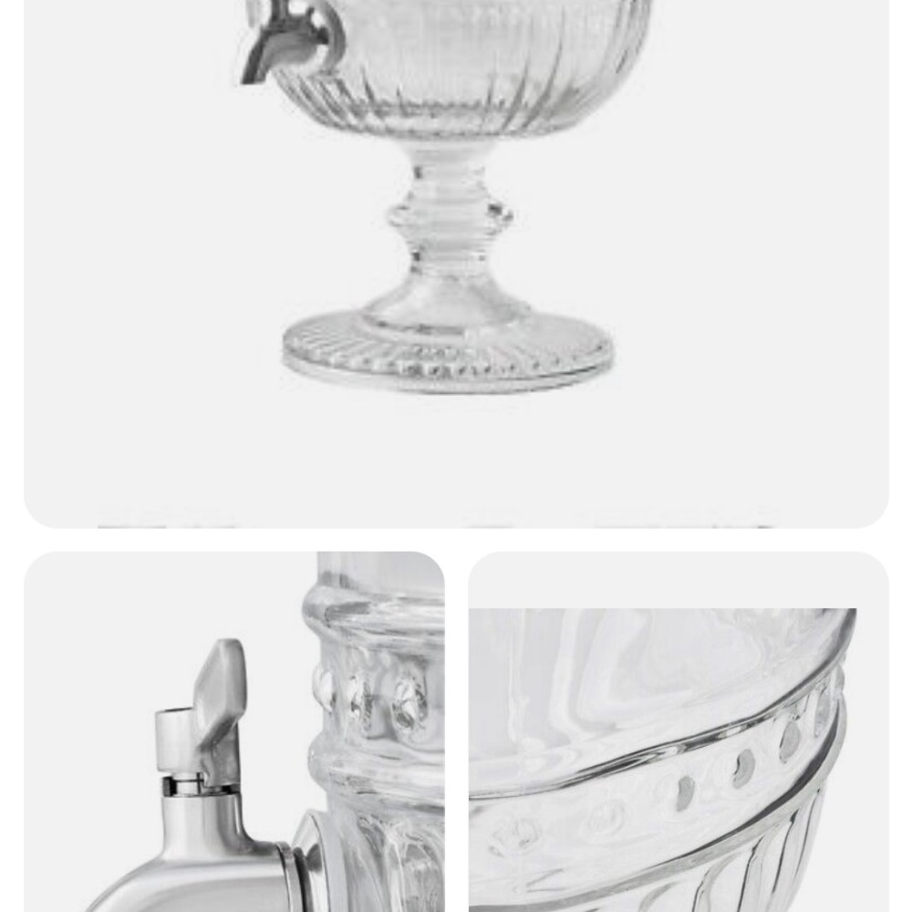 🌺🎁 NEW Pioneer Woman Cassie Glass Emboss Beverage Dispenser - Picture 8 of 12